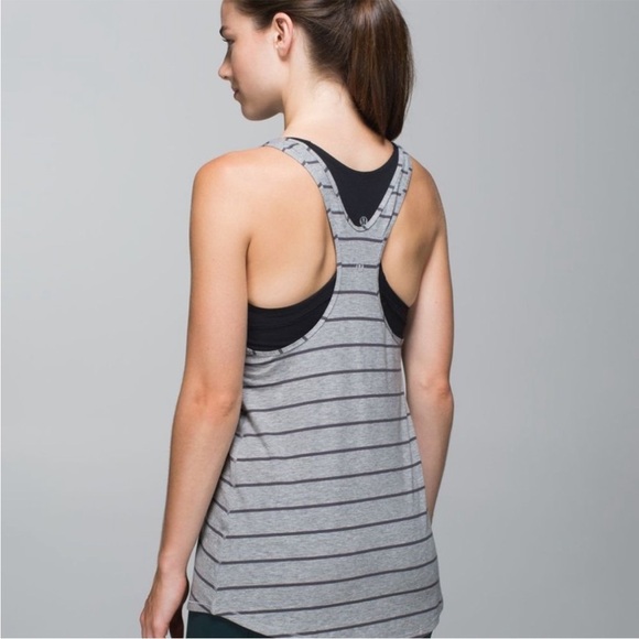 Lululemon Athletica Gray and Black Striped Tank Top - Picture 2 of 6